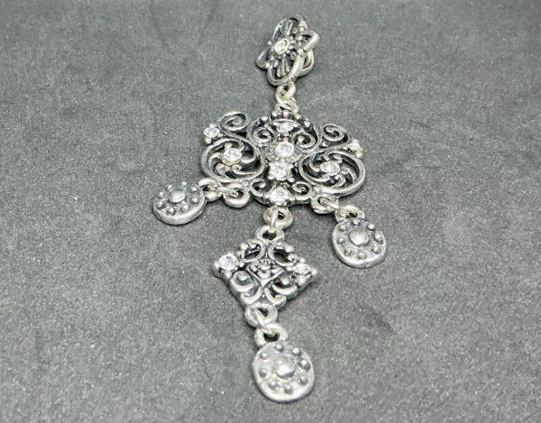 Art Deco silver marcasite and CZ pendant - Image 4