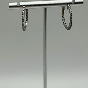 Silver CZ hoop earrings