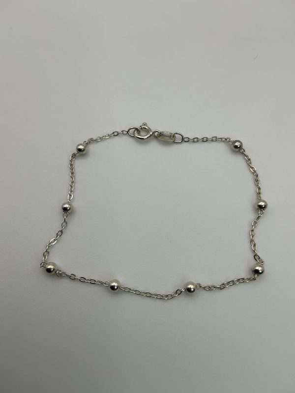 Sterling silver ball chain anklet - Image 3