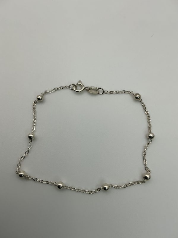 Sterling silver ball chain anklet