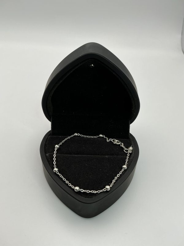 Sterling silver ball chain anklet - Image 2
