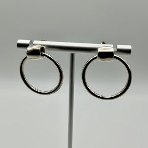 Silver hoop and ball earrings