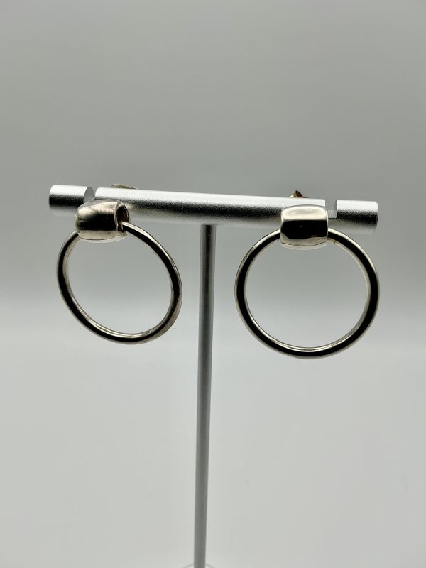 Silver hoop and ball earrings