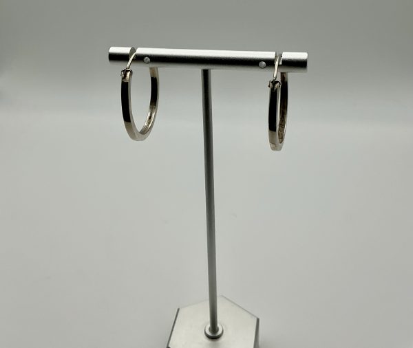 Silver Square hoop earrings - Image 4