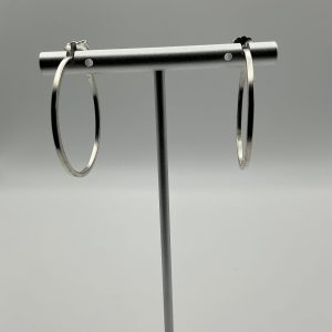 Medium size silver hoop earrings