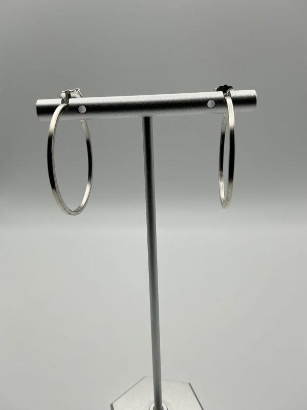 Medium size silver hoop earrings
