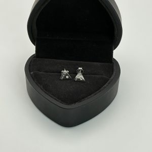 925 Sterling Silver Guess Triangle Earrings with CZ – Iconic Designer Style