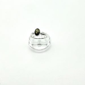 Sterling Silver Ring with Green Baltic Amber – Oval Cabochon, Minimalist Design