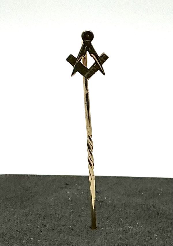9ct Gold Masonic Stick Pin – Square & Compass Design – 0.5g – Collector’s Piece