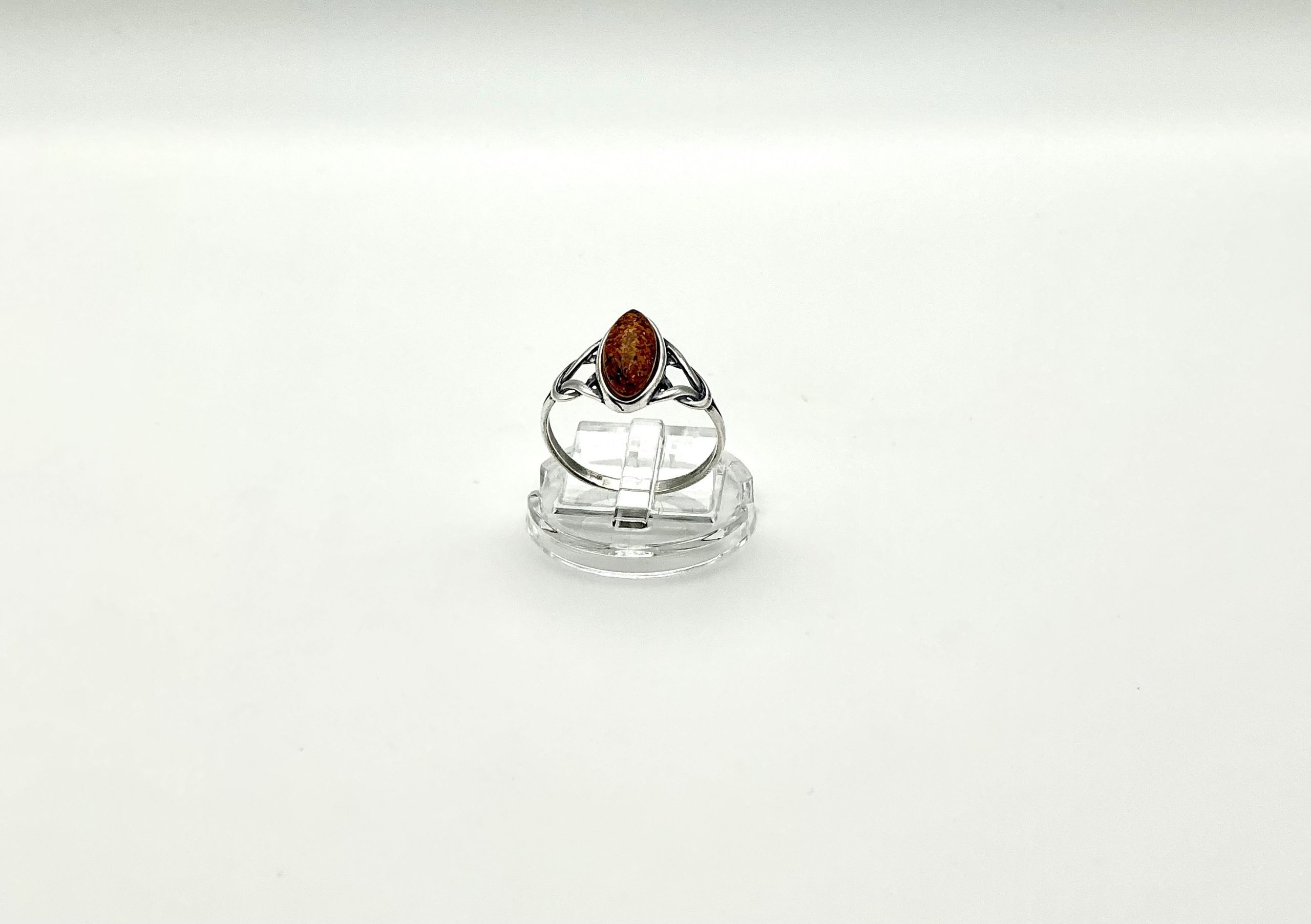 Sterling Silver Ring with Marquise-Cut Baltic Amber – Elegant Classic Design - Image 4