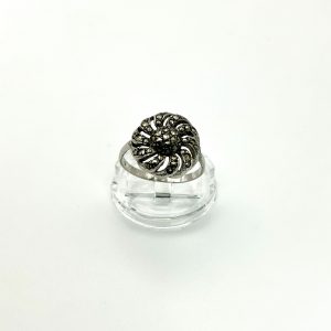 Art Deco Sterling Silver & Marcasite Ring – Size O – 2.7g – Vintage Inspired Elegance