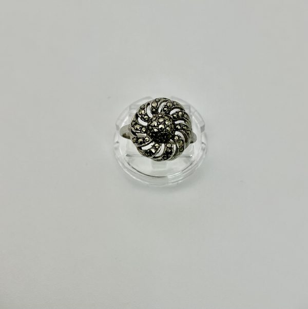 Art Deco Sterling Silver & Marcasite Ring – Size O – 2.7g – Vintage Inspired Elegance - Image 3