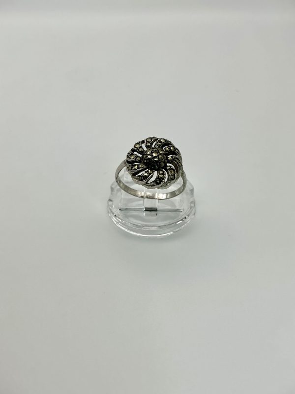 Art Deco Sterling Silver & Marcasite Ring – Size O – 2.7g – Vintage Inspired Elegance - Image 5