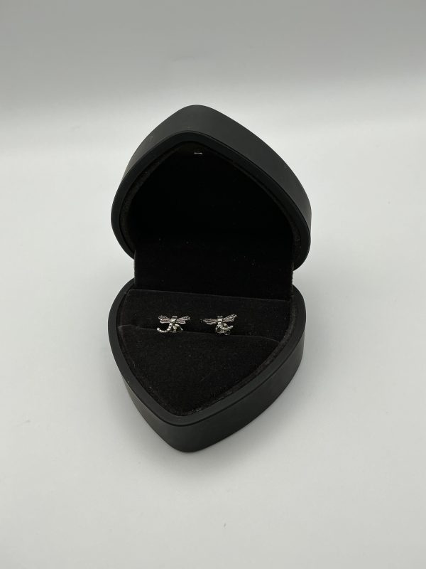 Sterling Silver Dragonfly Stud Earrings – Nature-Inspired Minimalist Design - Image 4