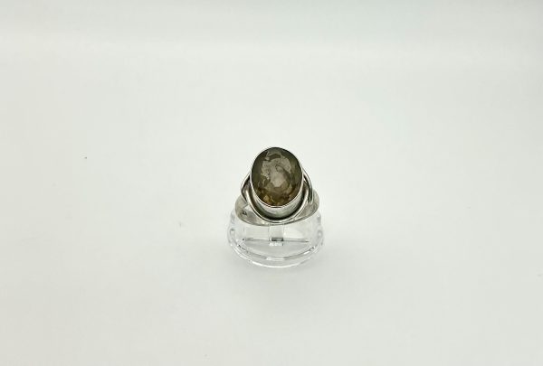 Solid Sterling Silver Ring with Smoky Quartz - Image 3