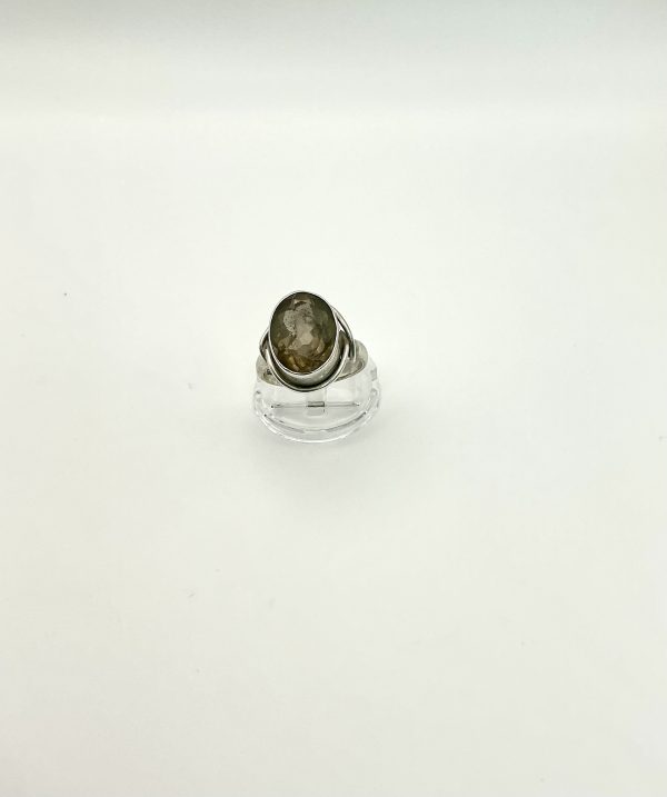 Solid Sterling Silver Ring with Smoky Quartz - Image 5