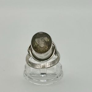 Solid Sterling Silver Ring with Smoky Quartz
