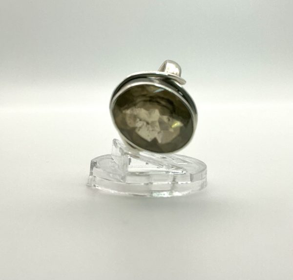 Solid Sterling Silver Ring with Smoky Quartz - Image 2