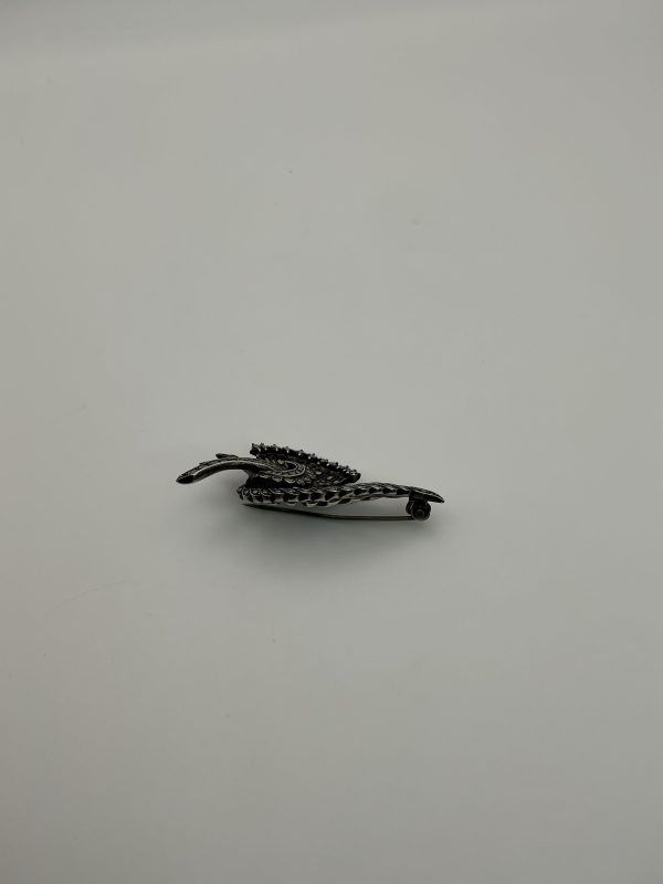 Vintage Art Deco Sterling Silver Marcasite Brooch - Image 5