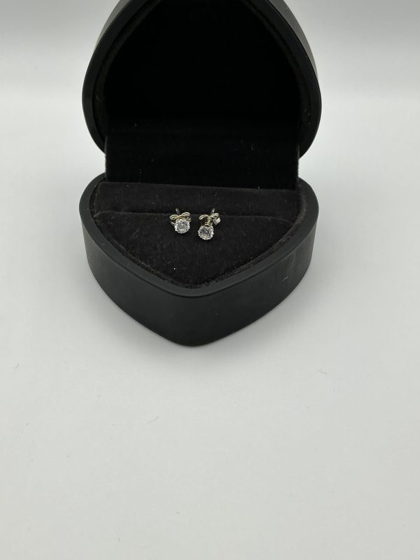Small 925 Silver Stud Earrings with CZ Stones - Image 4