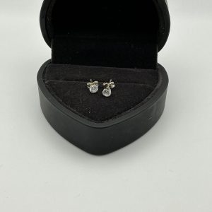 Small 925 Silver Stud Earrings with CZ Stones