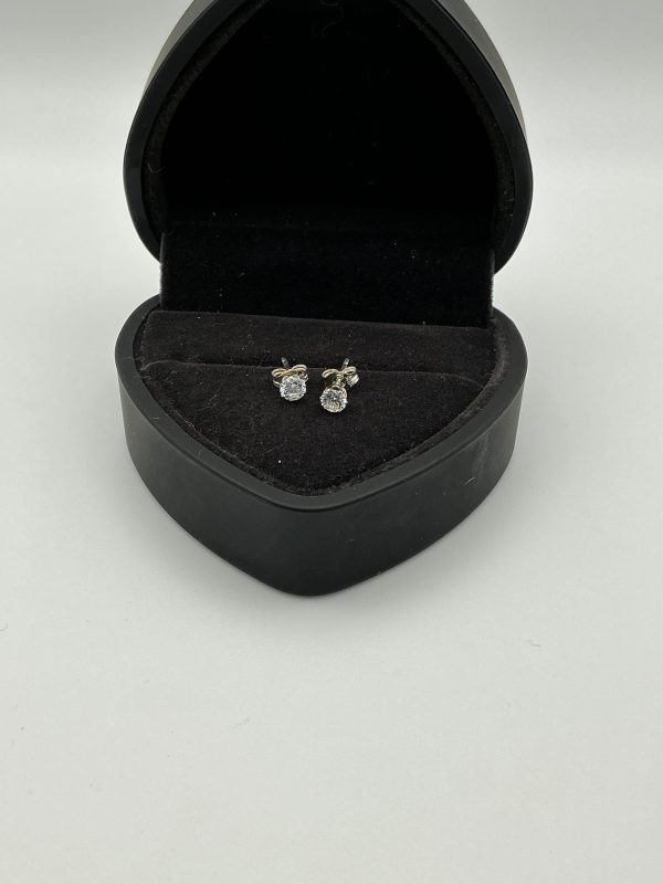 Small 925 Silver Stud Earrings with CZ Stones