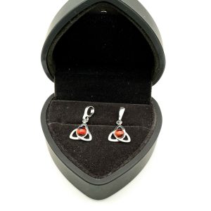 Sterling Silver Triquetra Pendant with Cognac Baltic Amber