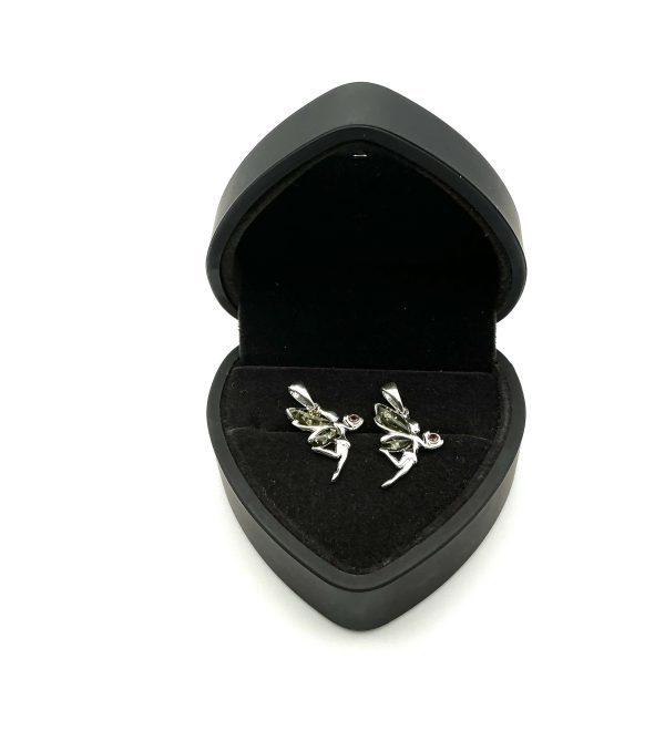 Sterling Silver Green Amber Fairy Pendant - Image 4