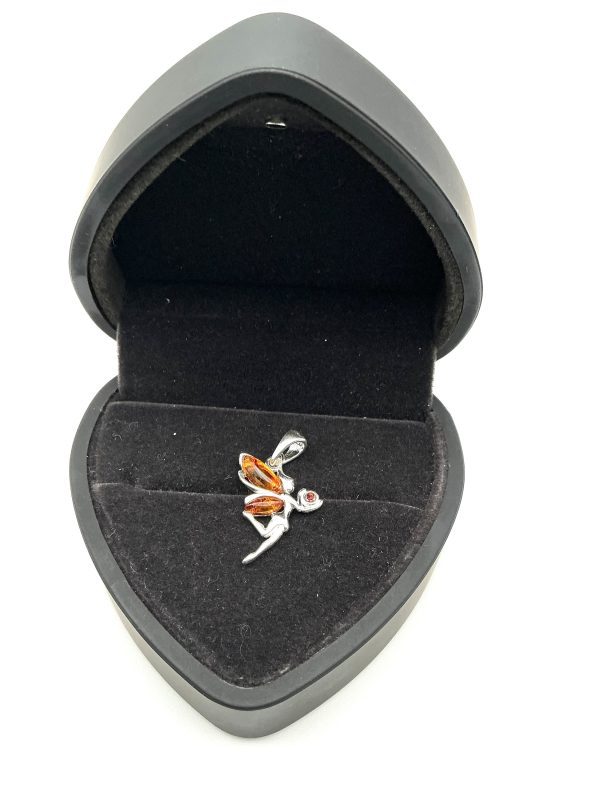 Sterling Silver Amber Fairy Pendant - Image 3