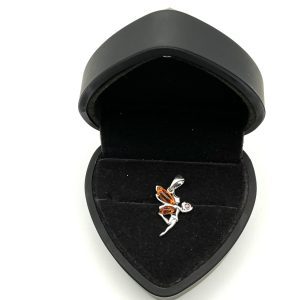 Sterling Silver Amber Fairy Pendant