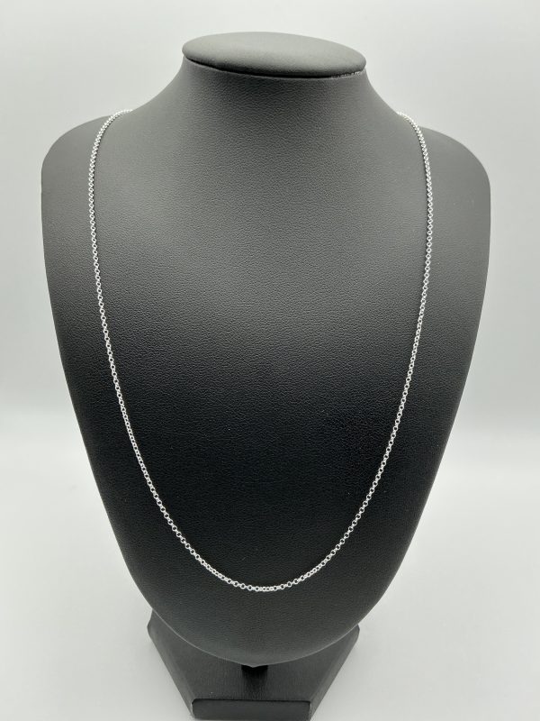 Sterling Silver 20" Belcher Chain Necklace – Delicate Rolo Link - Image 2