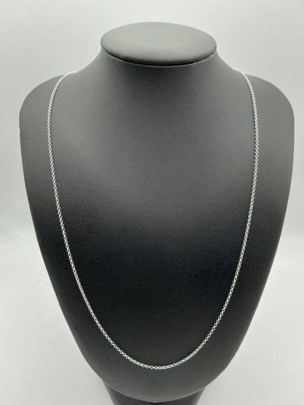 Sterling Silver 20" Belcher Chain Necklace – Delicate Rolo Link - Image 3