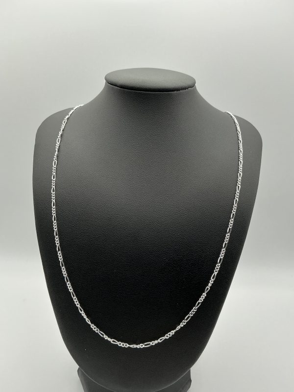 Sterling Silver Figaro Chain Necklace – 22" Classic 925 Design - Image 2
