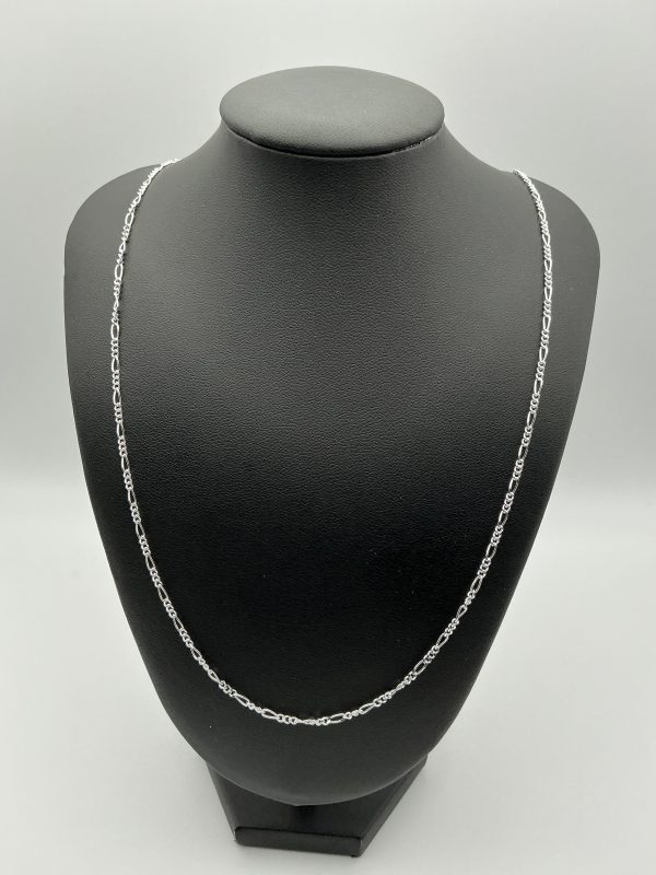 Sterling Silver Figaro Chain Necklace – 22" Classic 925 Design - Image 3