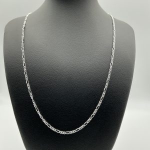 Sterling Silver Figaro Chain Necklace – 22" Classic 925 Design