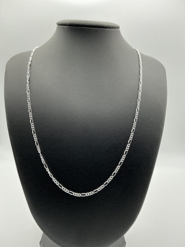 Sterling Silver Figaro Chain Necklace – 22" Classic 925 Design
