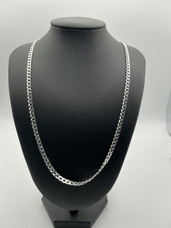 Sterling Silver Curb Chain Necklace – 20" Polished Finish (925 Hallmarked) - Image 3