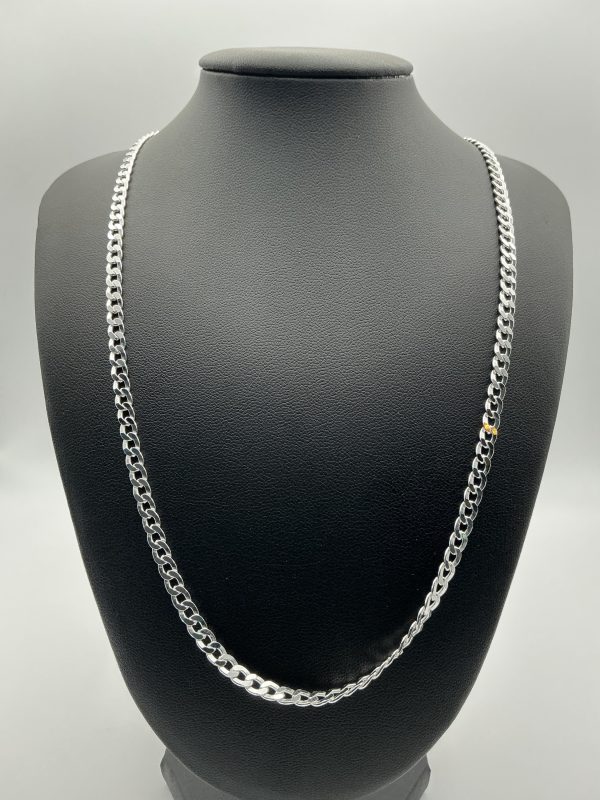 Sterling Silver Curb Chain Necklace – 20" Polished Finish (925 Hallmarked) - Image 2