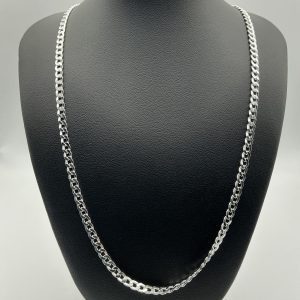 Sterling Silver Curb Chain Necklace – 20" Polished Finish (925 Hallmarked)