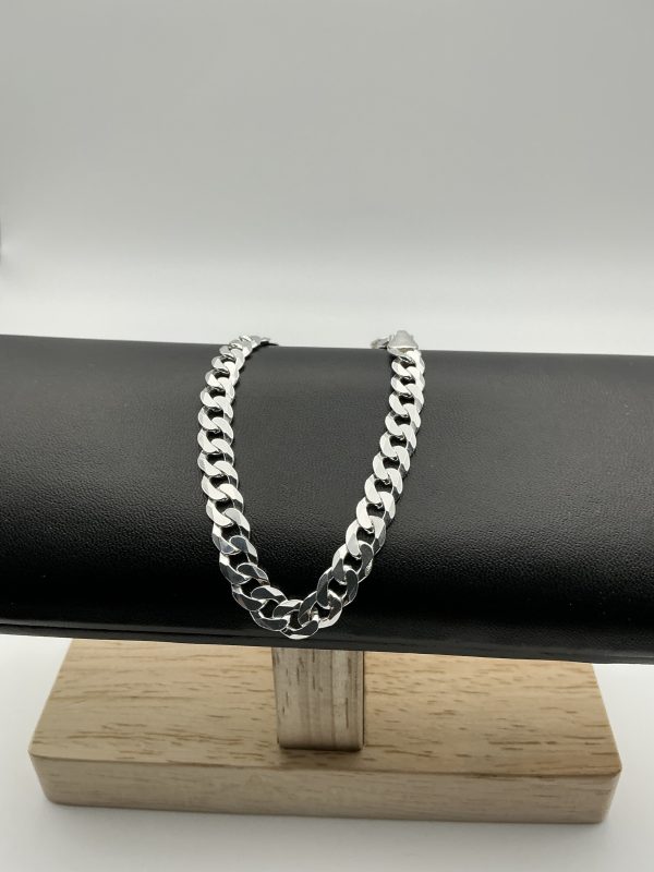Heavyweight Sterling Silver Curb Chain Bracelet – 8.5" - Image 2