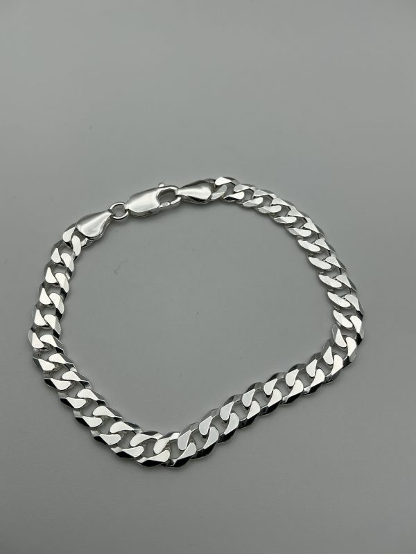 Heavyweight Sterling Silver Curb Chain Bracelet – 8.5" - Image 3