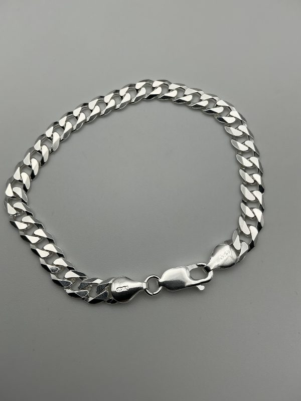 Heavyweight Sterling Silver Curb Chain Bracelet – 8.5" - Image 4