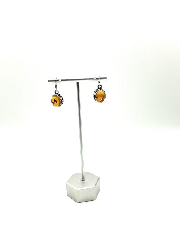 Sterling Silver Baltic Amber Drop Earrings - Image 2