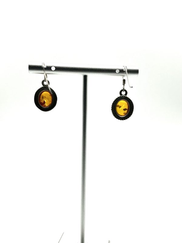 Sterling Silver Baltic Amber Drop Earrings - Image 4