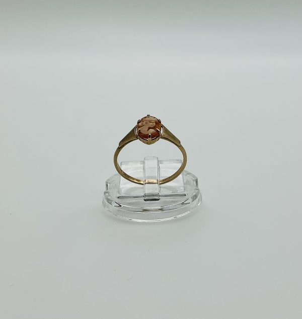 Vintage 9ct Gold Cameo Ring – UK Size N – Antique Hand-Carved Shell Portrait - Image 2