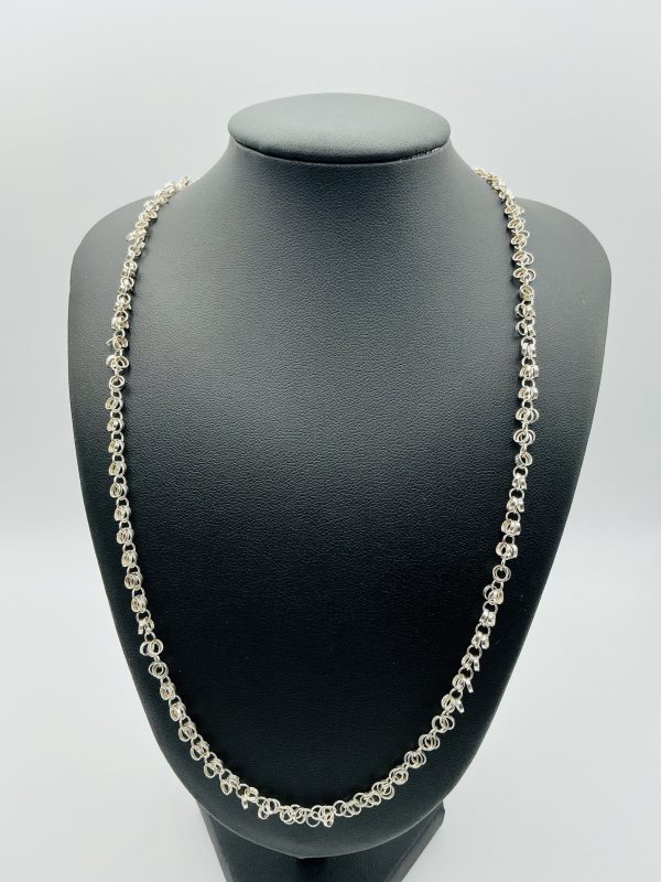 Sterling Silver Byzantine Chain Necklace – 925 Hallmarked, Handmade Look, 20” length - Image 2