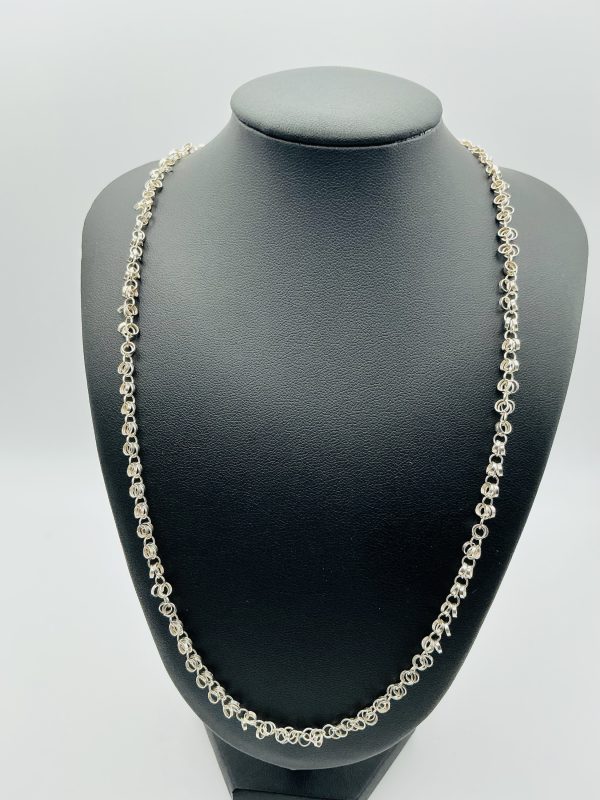 Sterling Silver Byzantine Chain Necklace – 925 Hallmarked, Handmade Look, 20” length - Image 3