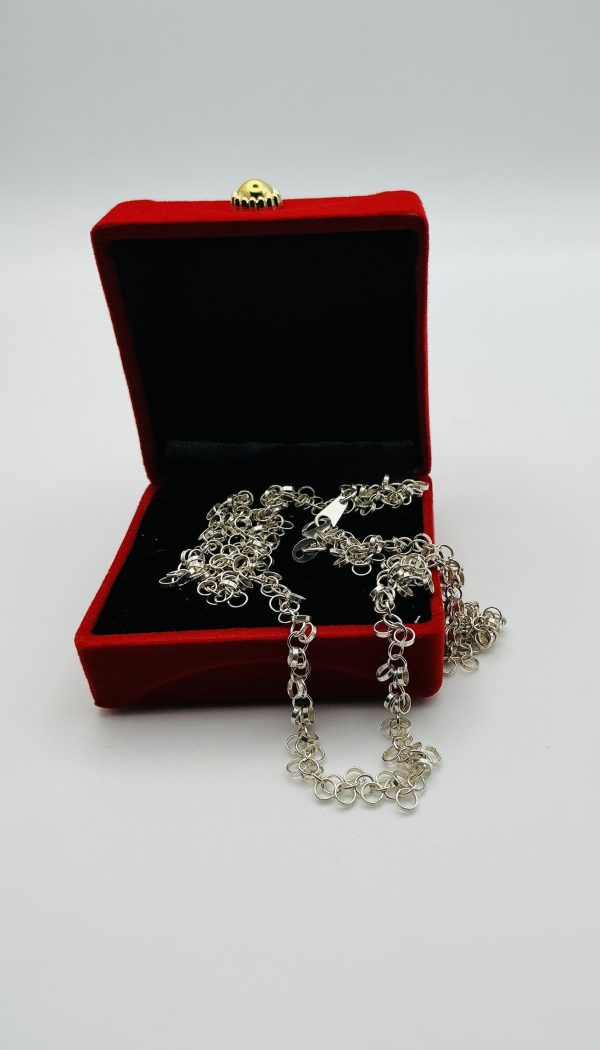 Sterling Silver Byzantine Chain Necklace – 925 Hallmarked, Handmade Look, 20” length