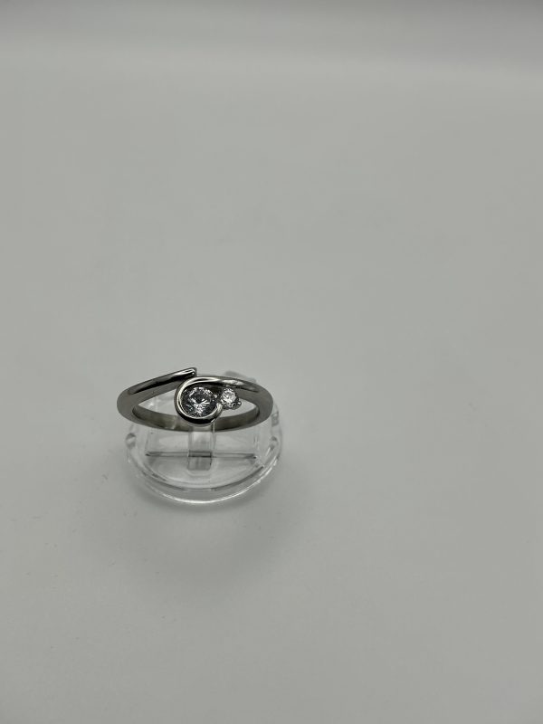 Anti-Tarnish Stainless Steel Ring with Diamond-Quality Brilliant CZ Stones - Image 2