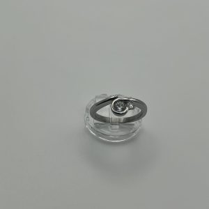 Modern Stainless Steel Ring with Diamond Quality Cubic Zirconia